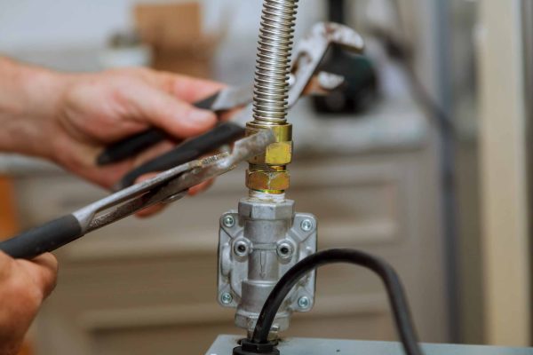 worktop near the hob natural gas Split Gas Line to Gas