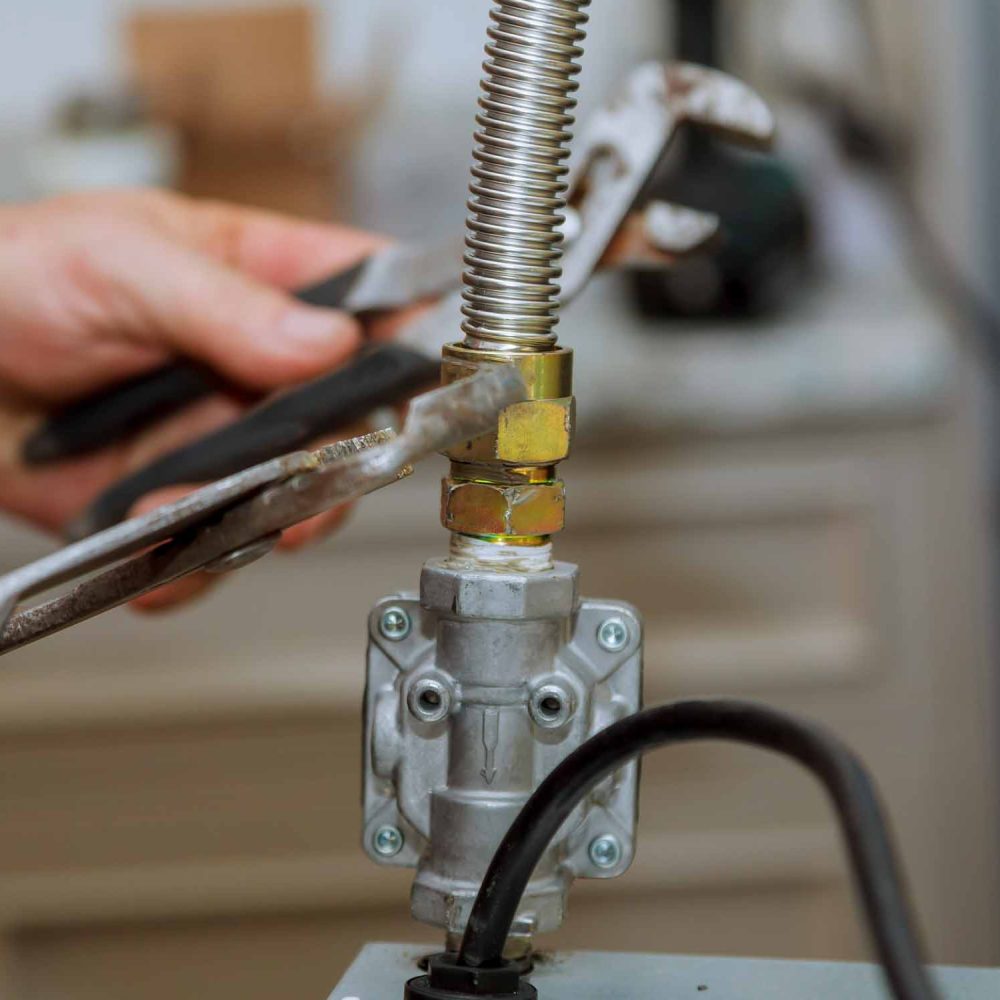 worktop near the hob natural gas Split Gas Line to Gas